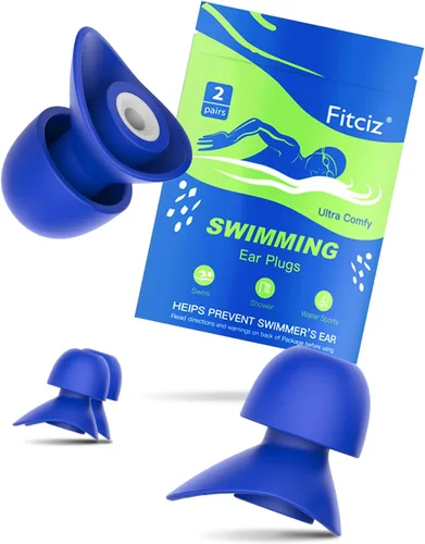 Miniatura 9 de Tapones para los oídos de natación para adultos, 2 pares de tapones impermeables para los oídos para nadadores, hombres, mujeres, lavables