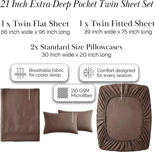Miniatura 318 de Southshore Fine Living, Inc. Juego de 7 piezas de sábanas King divididas para cama ajustable, juego de sábanas King divididas con bolsillo de 21