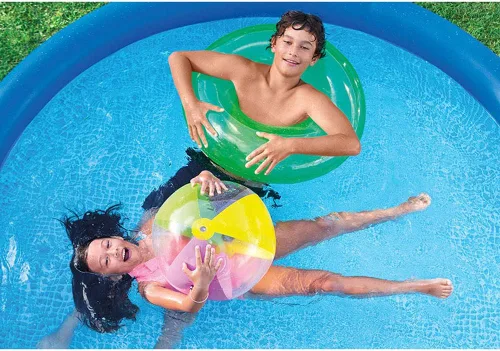 Miniatura 8 de Intex 28120EH Piscina inflable de fácil montaje: 10 pies x 30 pulgadas, material resistente a pinchazos, inflado rápido, capacidad de 1018 galones
