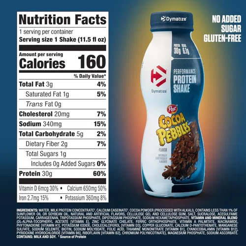 Miniatura 2 de Dymatize Performance - Batido de Proteína Sabor a Copos de Cacao, 30 g de Proteína, 6.1 g de BCAA para la Recuperación Muscular, Sin Azúcar Añadida