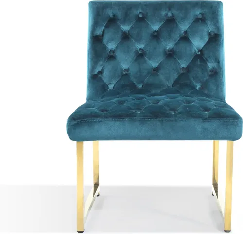 Miniatura 2 de Iconic Home Moriah - Silla decorativa elegante y elegante de terciopelo copetudo, cojín de felpa con acabado de latón, marco de metal pulido, Verde