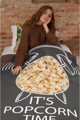 Miniatura 6 de It's Popcorn Time - Manta de regalo de franela de vellón, ligera, suave, bonita y acogedora para cama, sofá, viajes al aire libre, 60 x 80 pulgadas