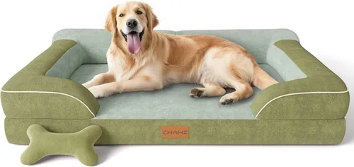 Miniatura 32 de CWAWZ Cama ortopédica para perros extra grandes, cama ortopédica para perros con espuma viscoelástica de gel refrescante, cama impermeable para Negro