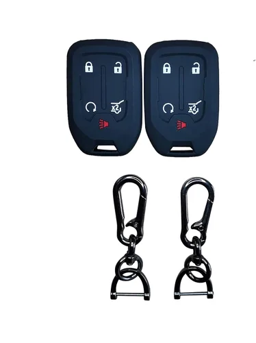 Miniatura 5 de TANDRIVE Funda para llavero para GMC Acadia Terrain Denali 2024-2017, Sierra Chevy Silverado, silicona, negro y negro