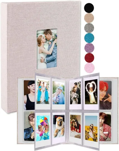 Miniatura 9 de GPIRAL Mini Álbum de Fotos 208 Fotos Verticales - Álbum de Fotos de Lino 2x3 Compatible con Tarjetas Fotográficas K-pop, Fujifilm Instax Mini Film