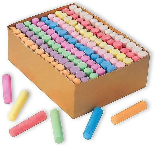 S&S Worldwide Caja gigante de tizas jumbo para acera, 126 piezas, 9 colores, juego a granel de tiza de colores para exteriores para niños y niños