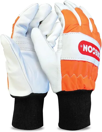 Oregon - Guantes de protección para motosierra de mano izquierda en cuero – Talla mediana (talla 9) (91305M)