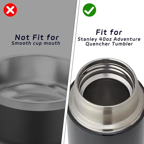 Miniatura 5 de 1 paquete de tapa con pajita abatible de 40 onzas, reemplazo para taza Stanley Quencher, tapa de taza a prueba de fugas y resistente a derrames