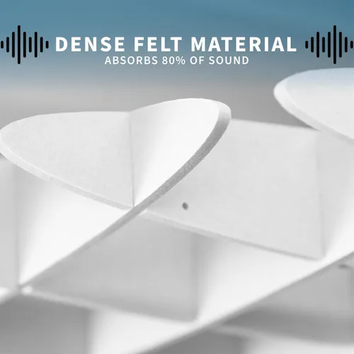 Miniatura 4 de Panel de Techo Acústico VIVO de Celosía, Absorbedor de Sonido Colgante Hexagonal, Moderna Lámpara de Techo para Reducción de Ruido, Blanco, PP-CW01W