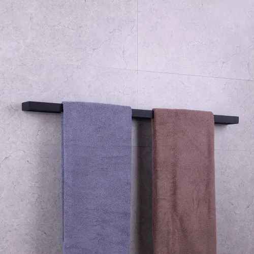Miniatura 8 de GERZWY Barra de toalla de baño de 36 pulgadas negro mate SUS 304 Barra de toalla de baño de acero inoxidable estilo moderno montaje en pared