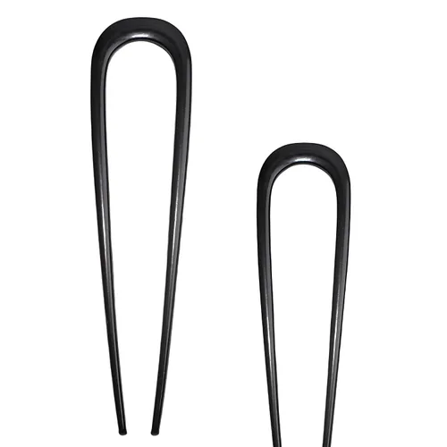 2 horquillas francesas en forma de U – horquillas de metal negro para mujeres, elegantes accesorios de peinado de moño y recogido para cabello