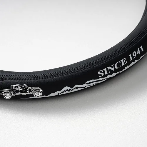 Miniatura 2 de Funda de cuero para volante de automóvil de microfibra de 15 pulgadas, suave, transpirable y de silicona, antideslizante, ajuste para Gladiador
