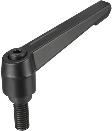 Miniatura 13 de uxcell M8 x 0.630 in Mango de palanca de sujeción ajustable Rosca Botón de trinquete macho roscado Perillas roscadas Manijas de tornillo giratorio
