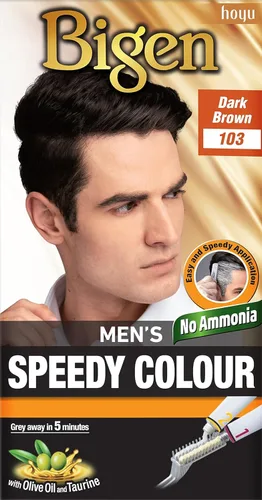 Bigen Color de cabello permanente Speedy para hombre castaño oscuro