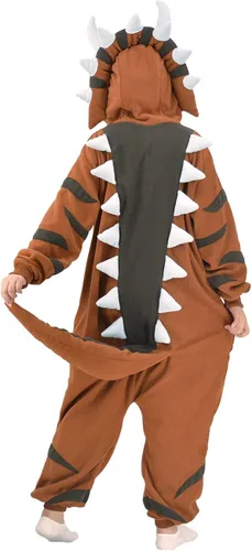 Miniatura 4 de Triceratops - Pijama de dinosaurio para adultos, disfraz de dinosaurio para Navidad, Halloween, cosplay, ropa de dormir