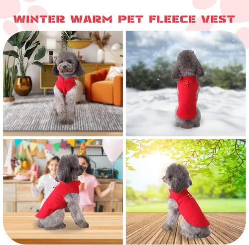 Miniatura 8 de PETCARE Suéter para Perro Pequeño Chaleco de Vellón para Gato Chaqueta Suave para Perro con Anilla en O para Correa Abrigo Cálido de Invierno