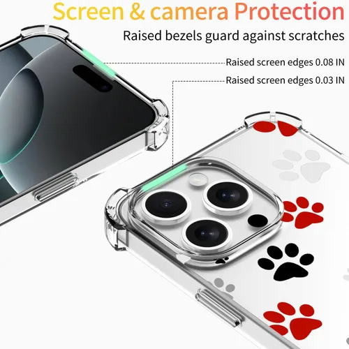 Miniatura 4 de Funda con estampado de patas de perro para iPhone 13 Mini, diseño de patas de cachorro, TPU suave y flexible de cuerpo completo, bolsa de aire a Dog