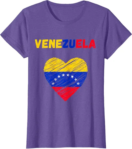 Miniatura 28 de Camiseta con la bandera venezolana con corazón de Venezuela, Negro