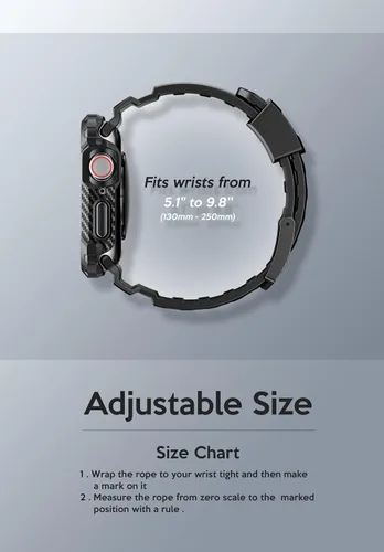 Miniatura 7 de i-Blason Correa deportiva de poliuretano termoplástico transpirable a prueba de golpes para Apple Watch 9, 8, 7 (1.772 in) con 2 fundas rígidas Negro
