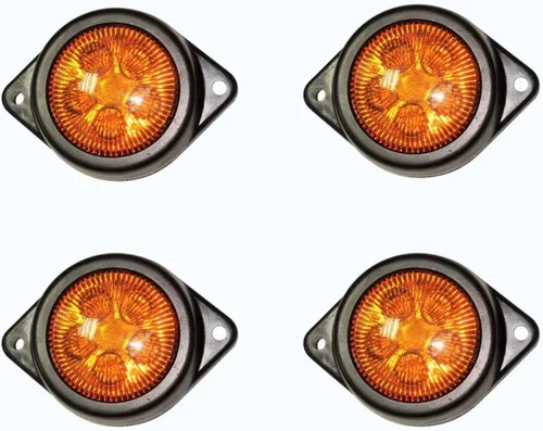 5 luces LED de marcador de remolque de 24 V, lámpara transparente para remolques de camiones, autobús, aplicación universal impermeable, color Ámbar