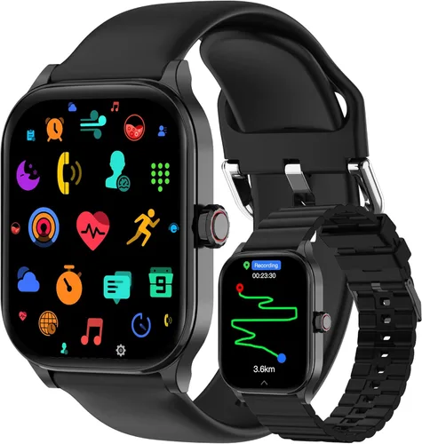 Smart Watch with Built-in GPS, 1.96" HD Display, Answer/Make Calls, 100+ Sport Modes, Heart Rate/Sleep/SpO2 Monitor, Fitness Activity Tracker for