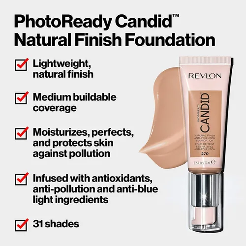 Miniatura 3 de REVLON PhotoReady Base sincera de acabado natural, con ingredientes anticontaminantes, antioxidantes y antiluz azul.