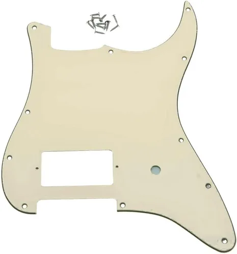 Miniatura 7 de KAISH - Golpeador de guitarra con 11 agujeros, estilo ST/Strat, un humbucker, para Delonge Stratocaster/Strat, color perla envejecida
