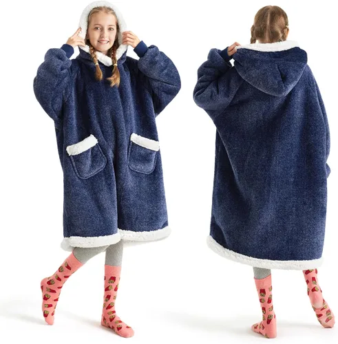 Miniatura 56 de Bedsure Manta con Capucha, Manta Portátil con Capucha como Regalos para Mamá, Regalos de Cumpleaños para Mujeres, Niños y Adolescentes, Sudadera