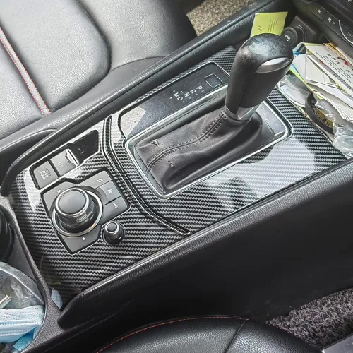Miniatura 7 de AOKIO Cubierta de Panel Trim de Palanca de Cambios de Consola Central Interior para Accesorios Mazda CX5 CX-5 2017 2018 2019 2020 2021 2022 2023