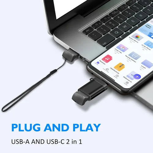 Miniatura 2 de EASTBULL 2GB USB 2.0 Small Flash Drives 5 Pack with A USB-C Adapter, FAT32 Mini USB Drives Small Thumb Drives 2 GB for Data Storage