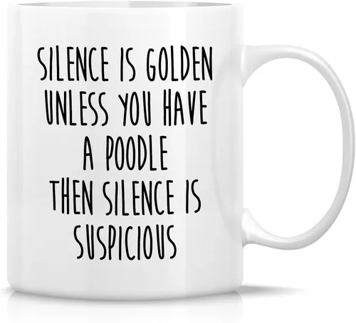 Miniatura 33 de Retreez - Taza divertida con texto en inglés "Funny Cute Golden Retriever Don't Stop Retrievin' Dog Lover", 325 ml, tazas de café de cerámica