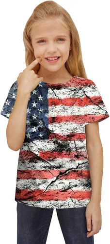 Miniatura 2 de Toddler Boy Tee Baby Girls Independence Day Pullover T-Shirt Tops Kids Crewneck Star Stripe American 4th of July