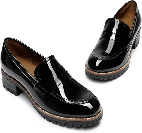 Miniatura 5 de DREAM PAIRS Womens Loafers, Slip On Platform Chunky Penny Heeled Loafers for Women Dressy and Work, Womens Business Casual Shoes