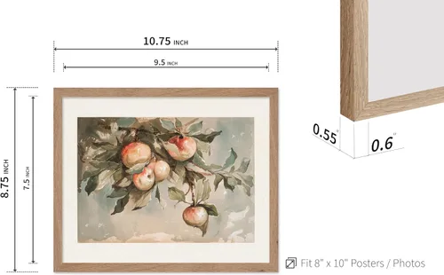 Miniatura 3 de Poster Master Póster vintage de estudio de manzanas, impresión retro de frutas muertas - Arte de acuarela - Arte de frutas - Regalo para hombres