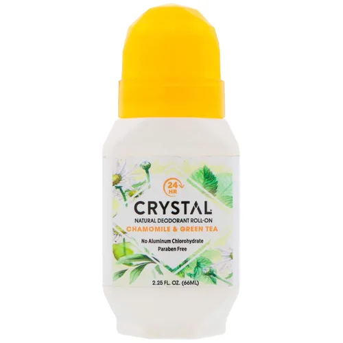 Crystal Essence Desodorante mineral Roll-On, manzanilla y té verde, 2.25 onzas (paquete de 4)