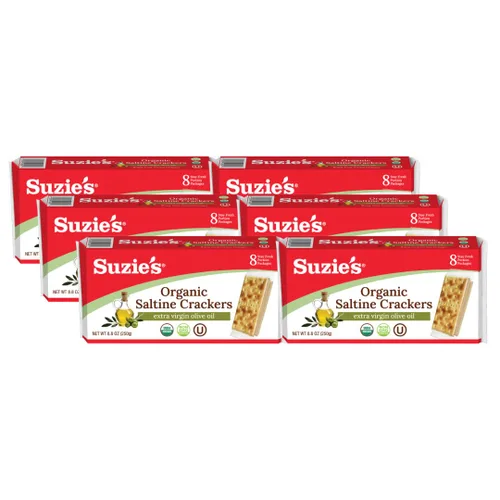 Miniatura 8 de Galletas Saladas Orgánicas Suzie's, Romero y Sésamo, Bocadillos Horneados Gourmet Saludables para Adultos y Niños - Paquete de 6, 8.8 oz Cada Una
