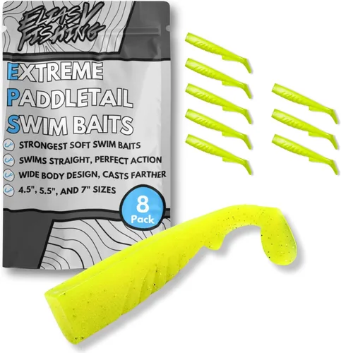 Señuelos de Natación de Cola de Paleta Extremos - Señuelos de Natación de Plástico Suave, Señuelos de Natación de Cola de Paleta Premium para Pesca