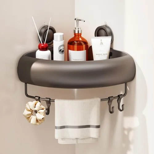 Miniatura 9 de CICUFY Organizador de ducha con ventosa, 1 paquete de estantes de ducha esquineros sin perforación, organizador de almacenamiento de baño a prueba
