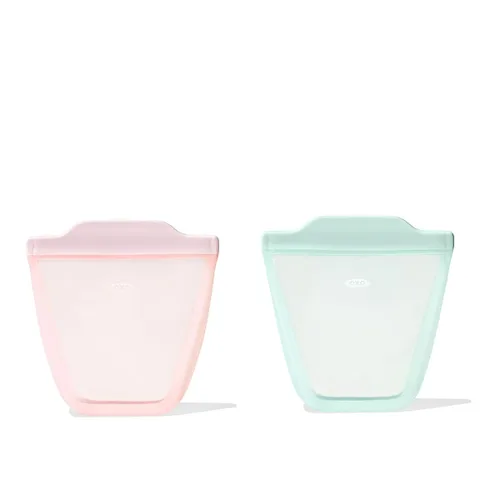 Miniatura 10 de OXO Tot Bolsas reutilizables de silicona - Juego de 2 tazas - Ópalo y atardecer Ópalo/anochecer