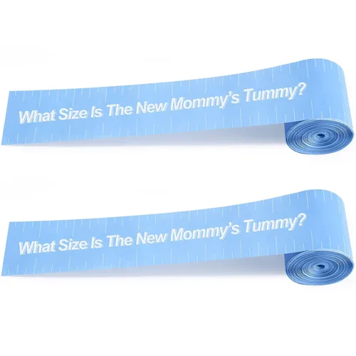 Miniatura 11 de 2 Rollos de 2 Pulgadas x 150 Pies Cinta Métrica para Baby Shower Medición de Barriga Juego de Barriga Cinta Métrica de Papel para Barriga