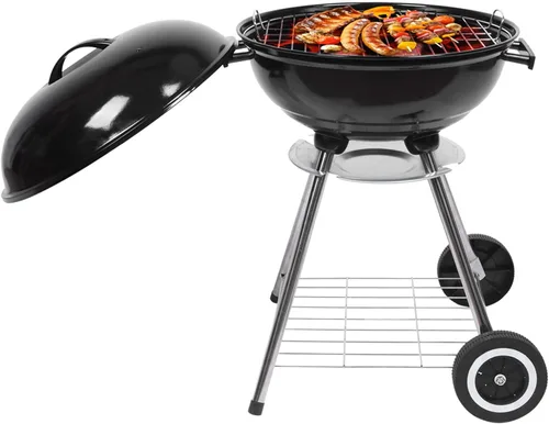 Miniatura 3 de Parrilla de carbón de 18 pulgadas con ruedas para cocinar al aire libre, barbacoa, barbacoa, hervidor de carbón, parrilla portátil, resistente