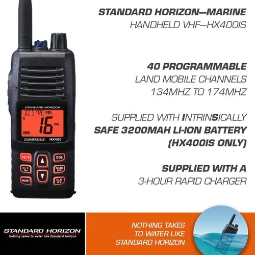 Miniatura 2 de Standard Horizon HX400IS - Radio VHF portátil intrínsecamente segura
