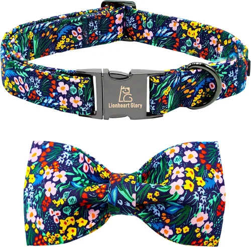 Miniatura 36 de Lionheart glory Collar de lazo para perro para el día de San Valentín, collar de perro para perros grandes, collares de perro con corazones con A