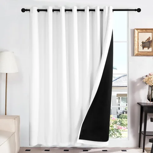 Miniatura 76 de Deconovo Cortinas 100% opacas, cortinas de ventana con aislamiento térmico, paneles reductores de ruido, cortinas de forro negro, con ojales