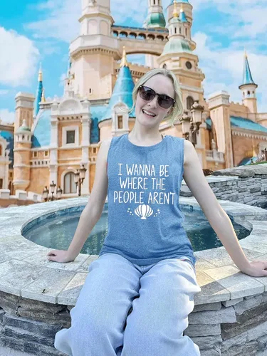 Miniatura 3 de Camiseta de Bealatt para mujer "I Wanna Be Where The People aren't" para vacaciones, casual, divertida y linda