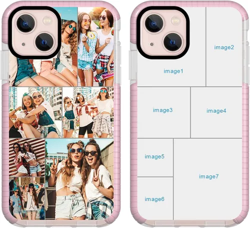 Miniatura 24 de Funda de teléfono personalizada para iPhone 13 personalizada con collage de múltiples imágenes, funda resistente a los arañazos, a los golpes, funda
