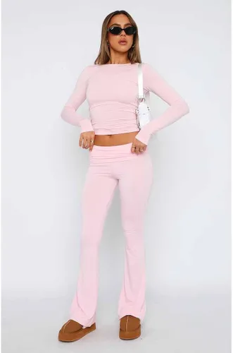 Miniatura 2 de Leggings acampanados para mujer, cintura elástica doblada, pantalones de yoga para entrenamiento, pantalones casuales ajustados con corte de bota