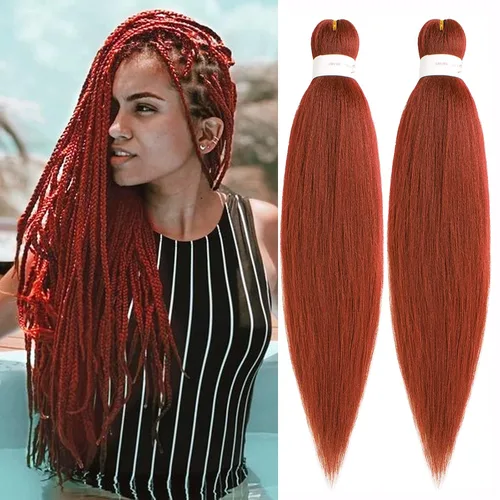 Miniatura 19 de Unionbeauty - Cabello trenzado preestirado de 16 pulgadas, 8 paquetes de cabello rubio trenzado con agua caliente, textura Yaki, trenzas