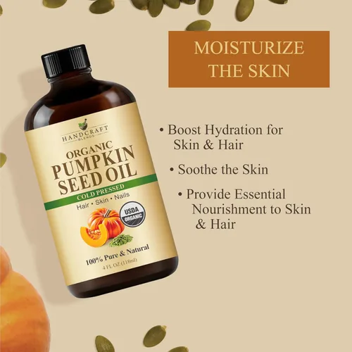Miniatura 5 de Handcraft Blends Aceite de Semilla de Calabaza Orgánico Prensado en Frío en Botella de Vidrio - 4 Fl Oz - 100% Puro y Natural - Aceite Portador