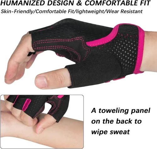 Miniatura 3 de MOREOK Guantes de ciclismo para hombresmujeres-almohadilla de gel de 0.197 in Guantes de ciclismo de medio dedo para ciclismo, levantamiento